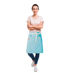 Avental de Cintura Azul Claro Cafeteria Padaria Bar Vegano - 2