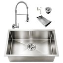 Ver imagem 1 de Kit Cuba Gourmet Cozinha 50x40 Inox 304 Prata com Torneira Parede Retrátil Brinovar