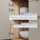 Ver imagem 6 de Balcão 1 Porta 3 Gavetas Marquesa 120cm 100% MDF Cinza/Nature Greige