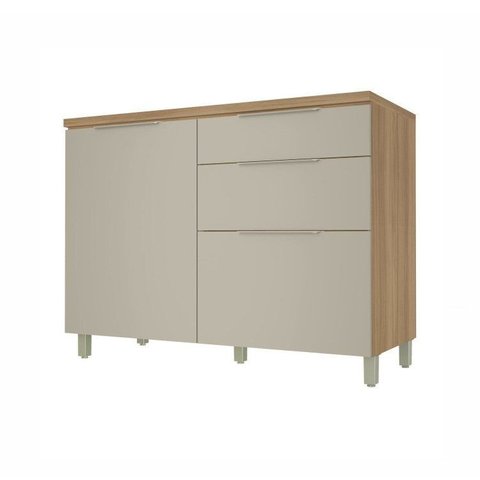 Balcão 1 Porta 3 Gavetas Marquesa 120cm 100% Mdf