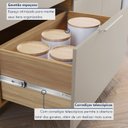 Ver mais imagens de Balcão 1 Porta 3 Gavetas Marquesa 120cm 100% MDF Cinza/Nature Greige