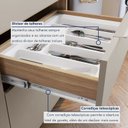 Ver mais imagens de Balcão 1 Porta 3 Gavetas Marquesa 120cm 100% MDF Cinza/Nature Greige