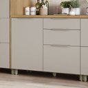 Ver imagem 3 de Balcão 1 Porta 3 Gavetas Marquesa 120cm 100% MDF Cinza/Nature Greige