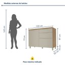 Ver imagem 4 de Balcão 1 Porta 3 Gavetas Marquesa 120cm 100% Mdf