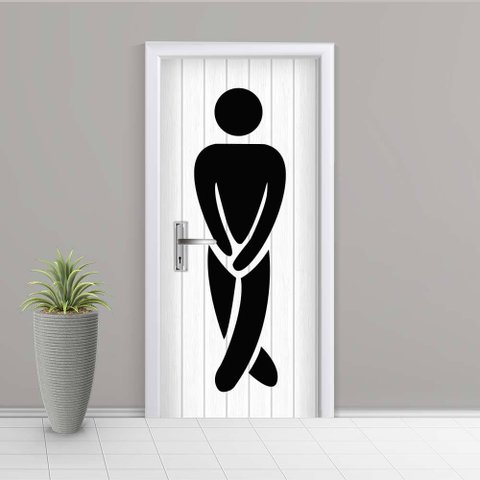 Adesivo de Porta Banheiro Masculino 1 Arte Destaque M - 0,83 X 2,13 Metros