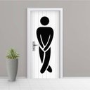 Ver imagem 1 de Adesivo de Porta Banheiro Masculino 1 Arte Destaque M - 0,83 X 2,13 Metros