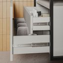 Ver imagem 3 de Gabinete com Lavatório 80cm x 60cm de 2 Gavetas Flow Cinza/Stone