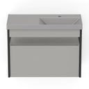 Ver imagem 4 de Gabinete com Lavatório 80cm x 60cm de 2 Gavetas Flow Cinza/Stone