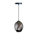 Ver imagem 2 de Lustre Pendente Cúpula Vidro Preto Cromado Alien Moderno