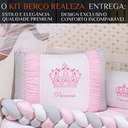 Ver imagem 2 de Enxoval Berço 11 Peças Menino Realeza Bordado com Mosquiteiro:rosa