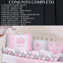 Ver imagem 6 de Enxoval Berço 11 Peças Menino Realeza Bordado com Mosquiteiro:rosa