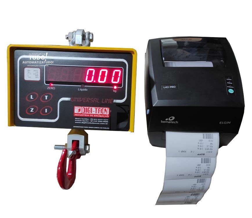 Balança Suspensa de Gancho Digitron Bluetooth com Impressora Elgin l42 ...