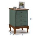 Ver imagem 4 de Mesa de Cabeceira Retrô 4 Gavetas Pés Luiz Xv 60404 Linz Móveis