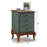Mesa de Cabeceira Retrô 4 Gavetas Pés Luiz Xv 60404 Linz Móveis - 4