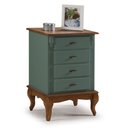 Ver imagem 1 de Mesa de Cabeceira Retrô 4 Gavetas Pés Luiz Xv 60404 Linz Móveis