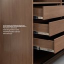 Ver imagem 6 de Kit Guarda Roupas 4 Portas e Cama Casal/Queen com LED Seringal CabeCasa MadeiraOriginals Marrom/Nogal