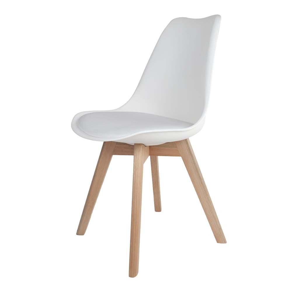 Kit 4 Cadeiras Saarinen Wood Branco Branco - 2