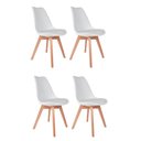Ver imagem 1 de Kit 4 Cadeiras Saarinen Wood Branco Branco