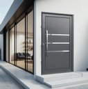 Ver imagem 2 de Porta Pivotante Alumínio Preto Lambril c/Puxador 100cm Maxx - 230x110 "e"
