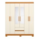 Ver imagem 2 de Guarda-Roupa 06 Portas e 02 Gavetas Olimpia com Espelho Cinamomo/Off White