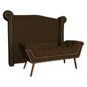 Ver imagem 1 de Conjunto Sienna Cabeceira e Recamier King 195 Cm Corano Marrom - LM DECOR