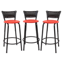 Ver imagem 1 de Kit 3 Banquetas para Balcão Cozinha Gourmet Junco Preto Bancada Ilha Banco 60cm Itagold