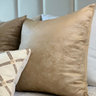 Almofada Aveludada Dourada Quadrada:Completa - 3