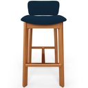 Ver imagem 3 de Banqueta Alta para Cozinha Sala de Jantar Bar Dara L02 Suede Azul Marinho - Lyam Decor