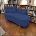 Ver mais imagens de Namoradeira Sofá Feijão Luna Orgânica Couro Azul Marinho