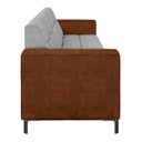 Ver imagem 6 de Sofá Living Decorativo Houston 2 Lugares 180cm Pés em Metal Linho/pu Cinza Escuro/ Marrom G33 - Gran