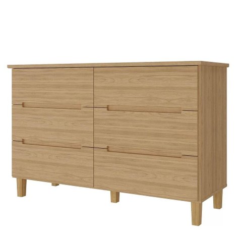 Comoda Logan 6 Gavetas em Mdf Cor Olmo 136 Cm - 73079