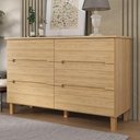 Ver imagem 2 de Comoda Logan 6 Gavetas em Mdf Cor Olmo 136 Cm - 73079