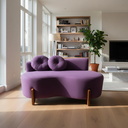Ver imagem 1 de Namoradeira Sofá Feijão Lounge 120cm Orgânica Veludo Roxo