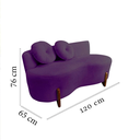 Ver mais imagens de Namoradeira Sofá Feijão Lounge 120cm Orgânica Veludo Roxo