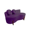 Ver imagem 2 de Namoradeira Sofá Feijão Lounge 120cm Orgânica Veludo Roxo