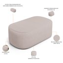 Ver imagem 5 de Cabeceira Cama Box 100cm Lanna com Puff Recamier Doha W01 Linho Bege - Lyam Decor