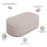 Cabeceira Cama Box 100cm Lanna com Puff Recamier Doha W01 Linho Bege - Lyam Decor - 5