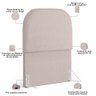 Cabeceira Cama Box 100cm Lanna com Puff Recamier Doha W01 Linho Bege - Lyam Decor - 4