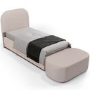 Ver imagem 1 de Cabeceira Cama Box 100cm Lanna com Puff Recamier Doha W01 Linho Bege - Lyam Decor