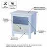 Mesa de Cabaceira 2 Gavetas em Madeira Mainz Branco/demolição - 2