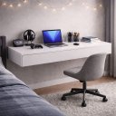 Ver imagem 1 de Penteadeira Suspensa Mesa Camarim Escrivaninha Multiuso com Gaveta 100cm:branco