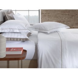 Jogo de Cama Festone Clássico 200 Fios Branco/Fend - Queen - 1