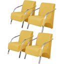 Ver imagem 1 de Kit 4 Poltronas Braço Pé Alumínio Sala Tv Suede Amarelo