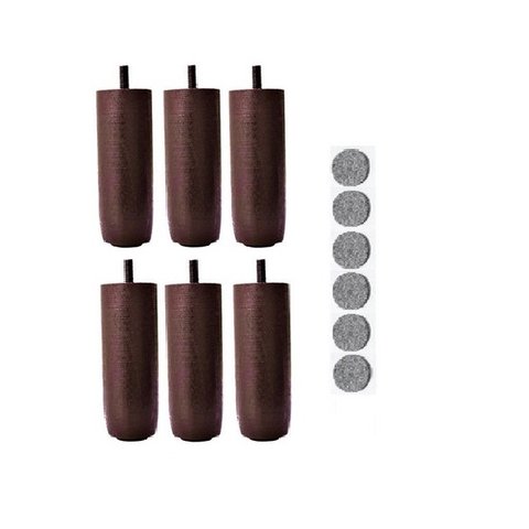 Kit 6 Pés 12cm Tdc Marrom C/ Feltro Cama Box ou Baú Solteiro