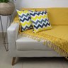Kit 1 Manta Para Sofá Amarela 2,40 X 1,80 + 2 Capas de Almofada - 2
