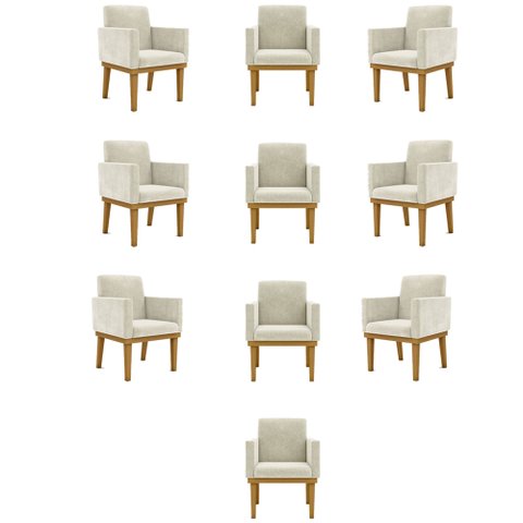 Kit 10 Poltronas Decorativa Reforçada Oferta - Balaqui Decor Cor:Bege