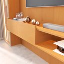 Ver imagem 7 de Painel para TV até 84 Polegadas com LED com Vidro Reflecta 100% MDF 305cmx219cm 2 Cristaleiras Porta Vitoria Regia Yescasa