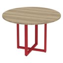 Ver imagem 1 de Mesa de Reunião Redonda P25 Pandin 110 Cm (largura) Tampo Mdp Noce Naturalle Pé Aço Tubular
