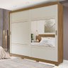 Guarda Roupas Panan Blumenau 2 Portas e Espelho - Avelã/Off White - 2
