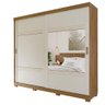 Guarda Roupas Panan Blumenau 2 Portas e Espelho - Avelã/Off White - 1